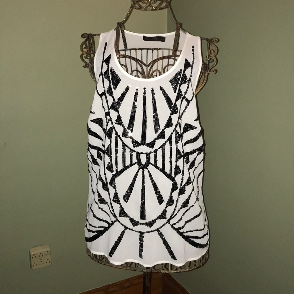 The Limited Sheer Embellished Tank - Size S